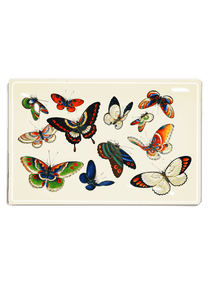 12 Fluttering Butterflies Decoupage Glass Tray