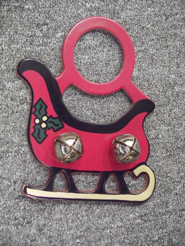 Sleigh Doorknob Bell, Red