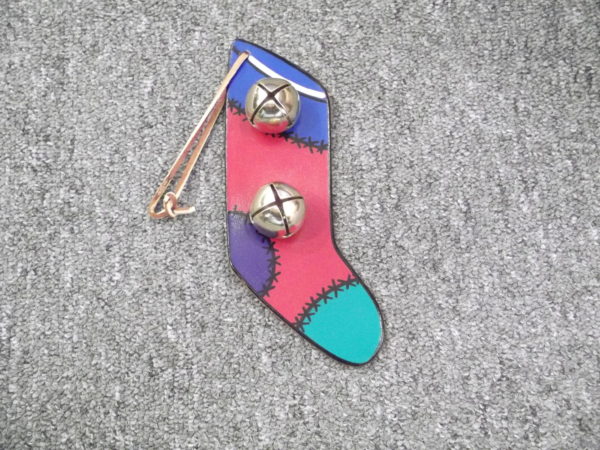 Old Fashioned Stocking Doorknob Bell- Red