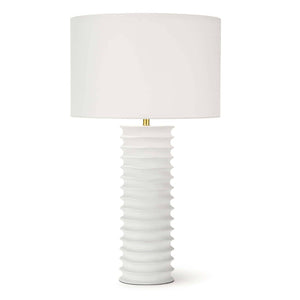 Nabu Metal Column Table Lamp, White