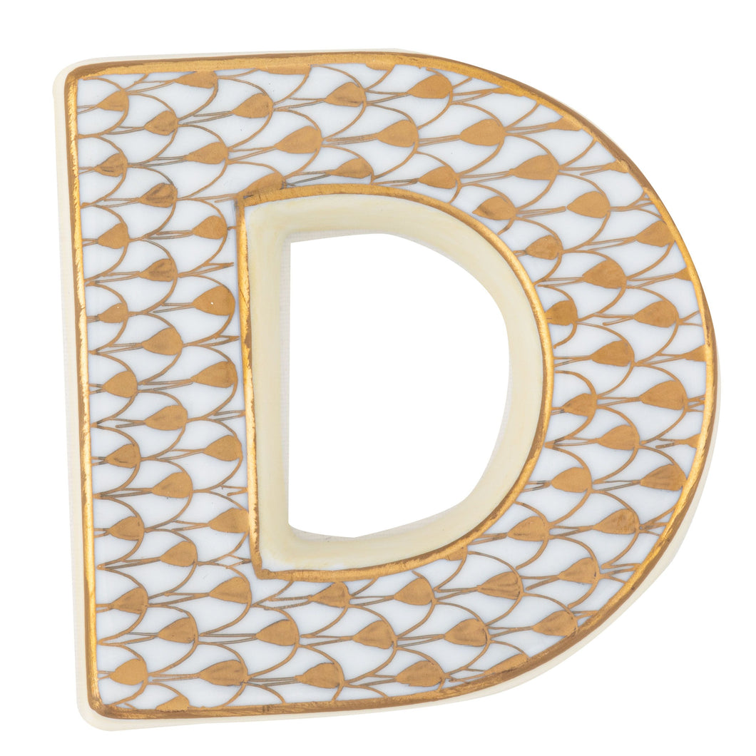 Herend Letter D Gold