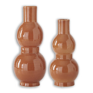 Large Orange Double Bubble Vase