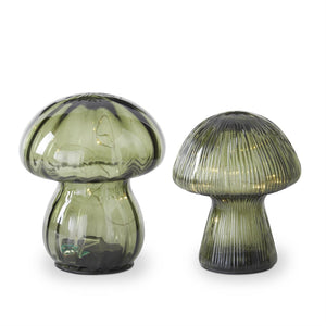 Large Green Glass Mushroom w/Timer
