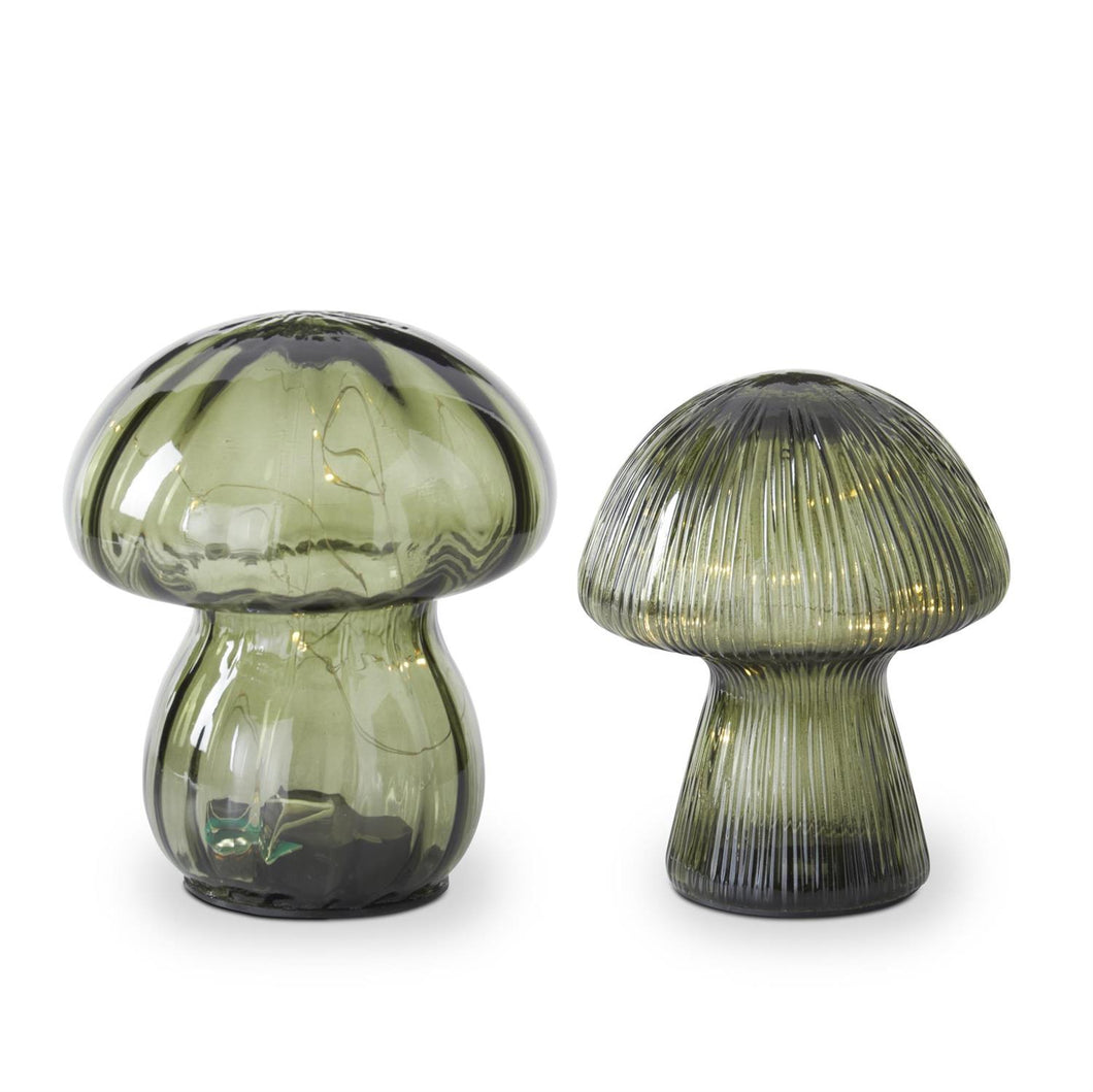 Large Green Glass Mushroom w/Timer