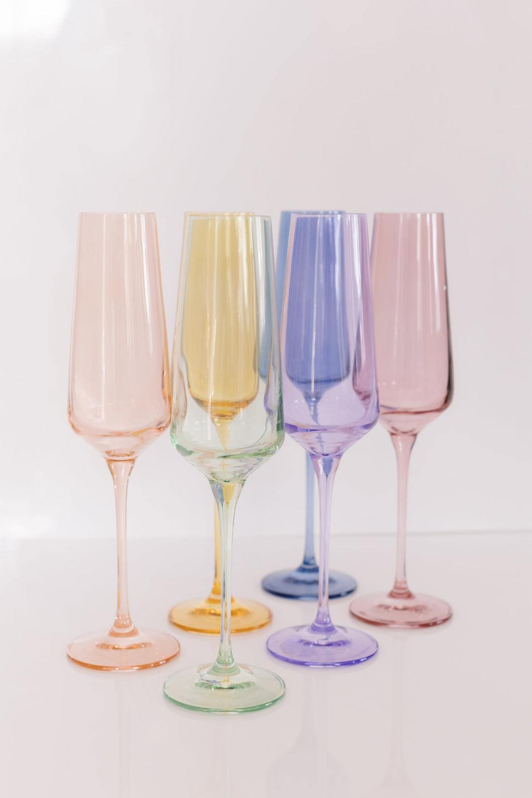 Estelle Champagne Flute, Set of 6 Mixed Pastel