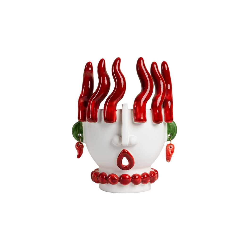 Cachepot Sm Head w/Peppers