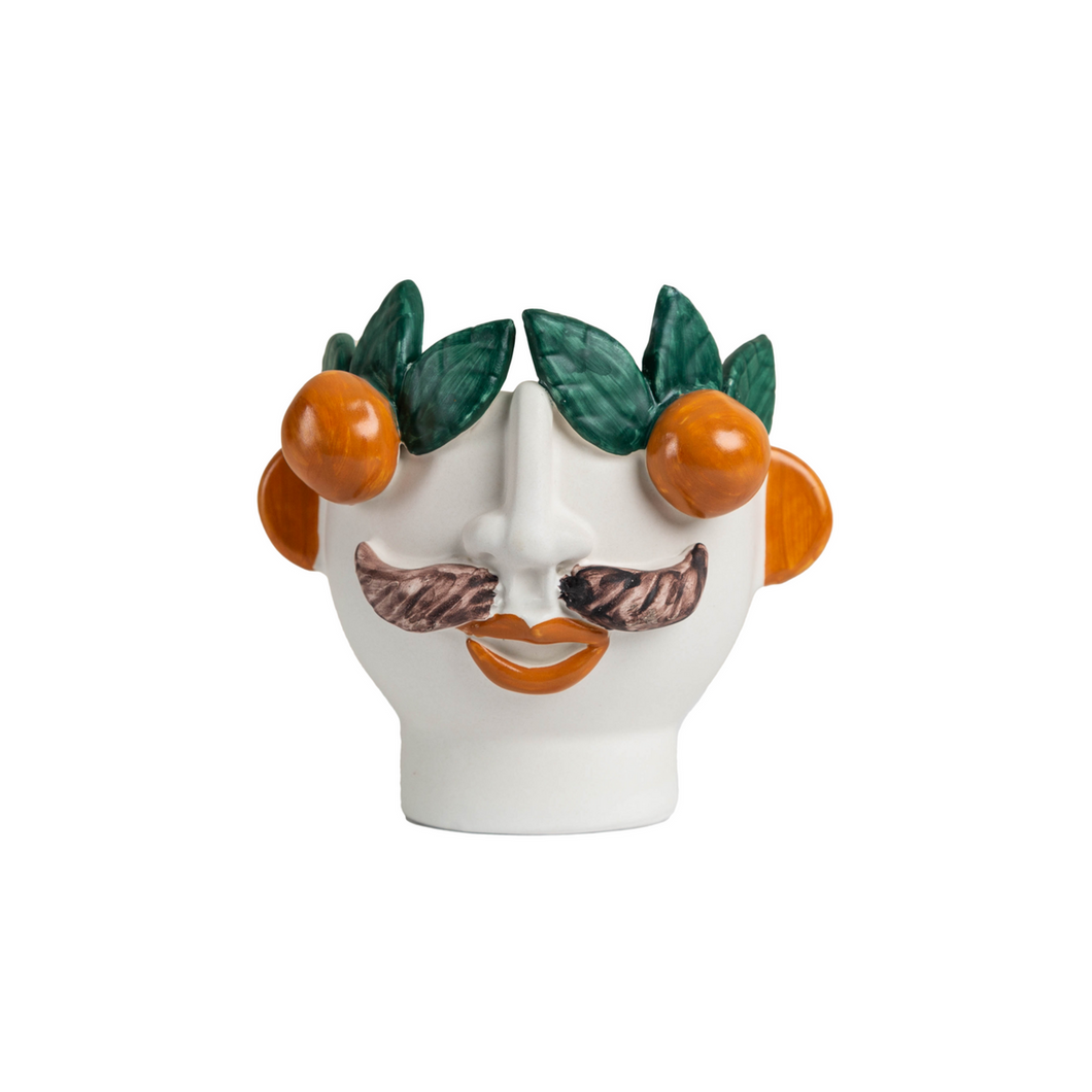 Cachepot Sm Head w/Mandarins