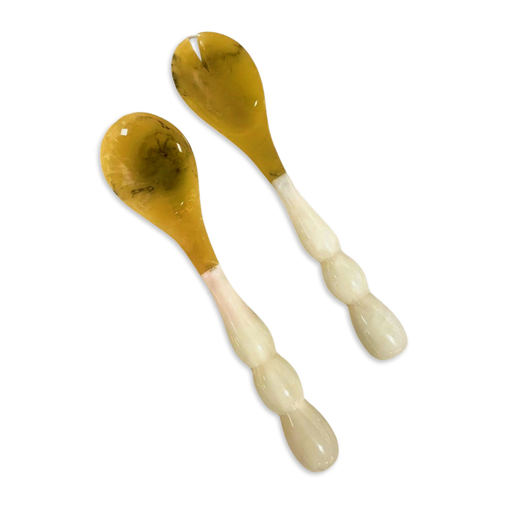 Rio Bubble Salad Servers, White