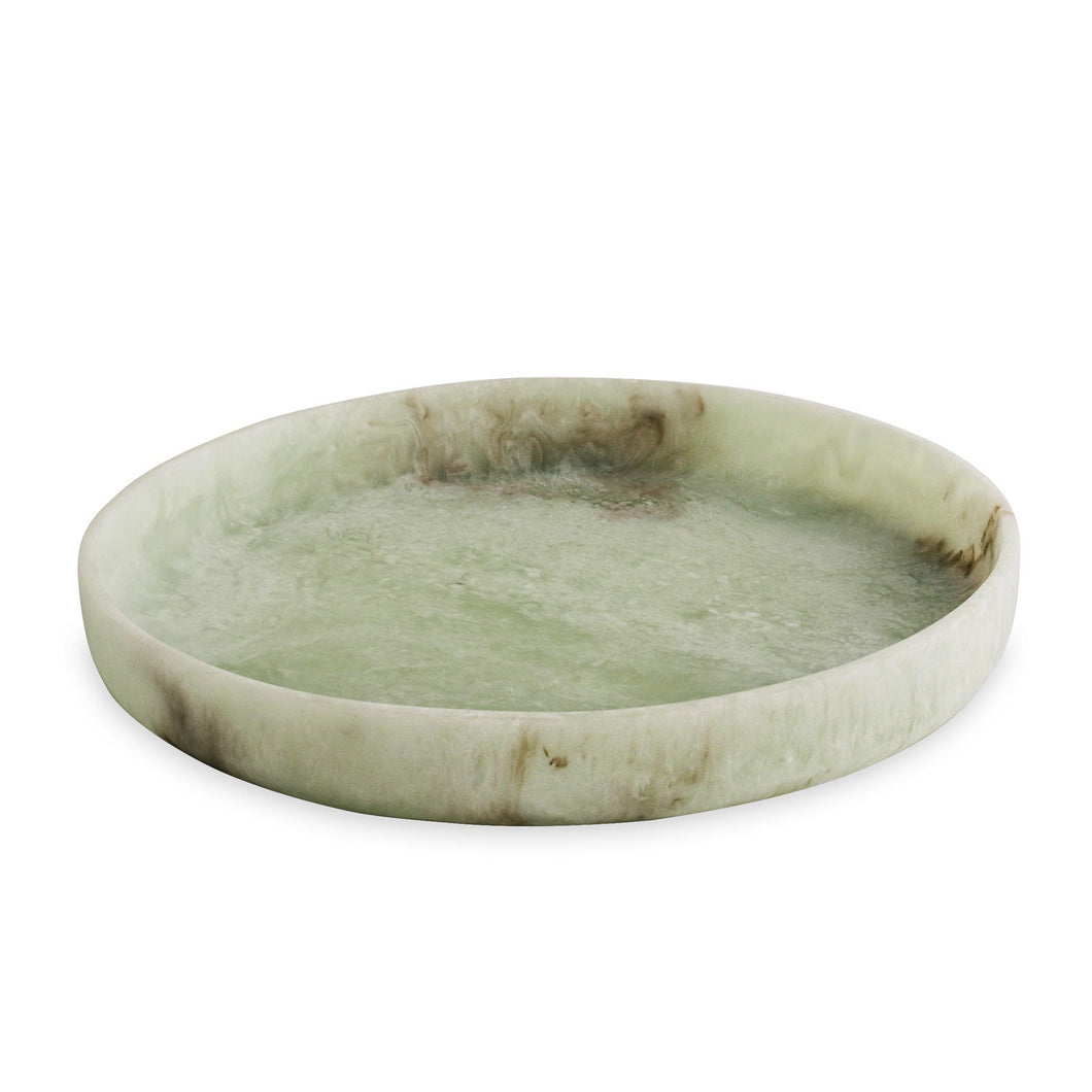 Beatriz Ball Resin Giada Round Tray, Jade Swirl
