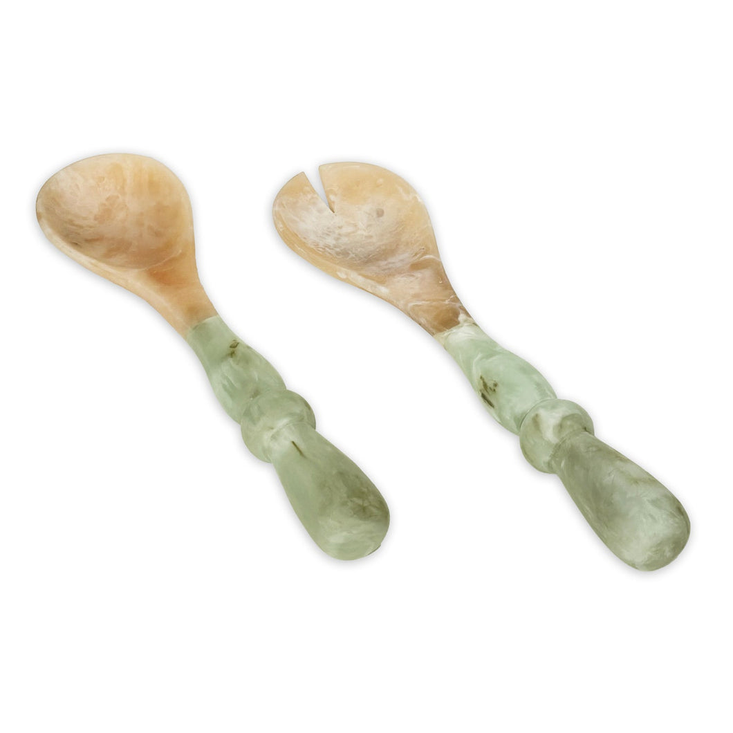 Beatriz Ball Resin Giada Salad Servers, Jade Swirl