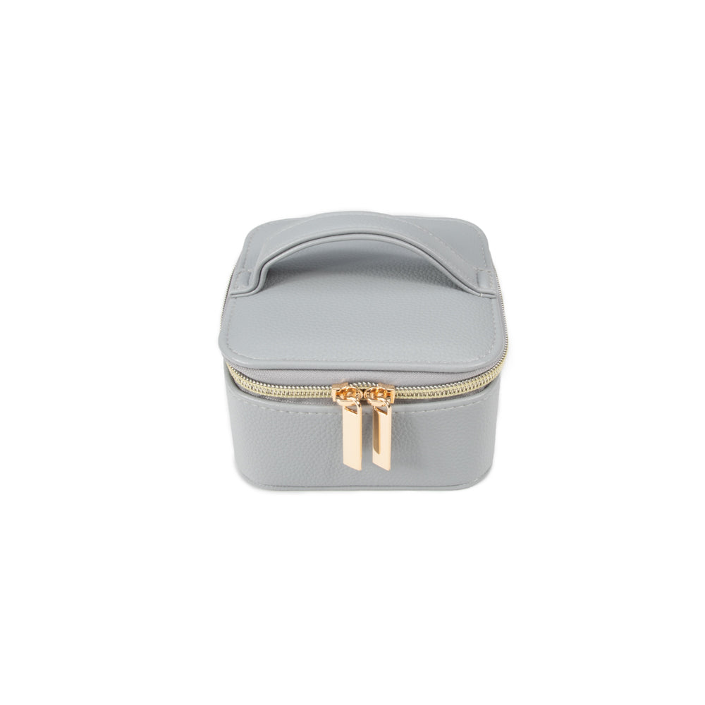 Leah Travel Jewelry Case w/ Pouch, Light Grey