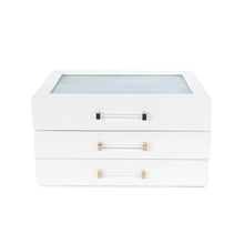 Load image into Gallery viewer, Kendall 3 Clear Lid Jewelry Box, White
