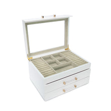 Load image into Gallery viewer, Kendall 3 Clear Lid Jewelry Box, White
