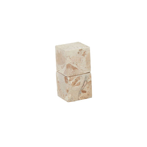 Taupe Marble Cube Salt/Pepper Shakers