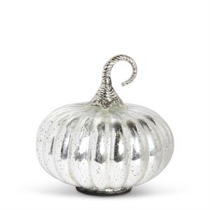 MD Mercury Glass Pumpkin w/Metal Stem