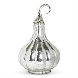 Mercury Glass Gourd w/Metal Stem