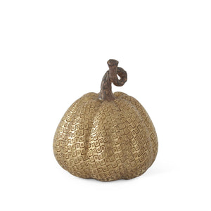 5.25" Gold Resin Maze Embossed Pumpkin