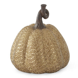 8" Gold Resin Maze Embossed Pumpkin