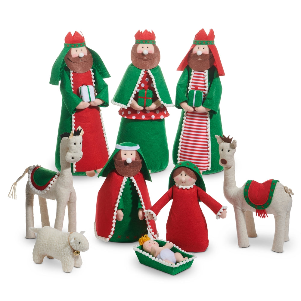 Red & Green Felt Nativity