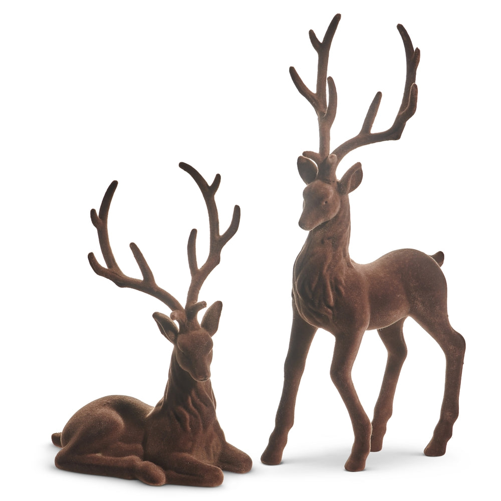 Pair of Brown Flocked Deer