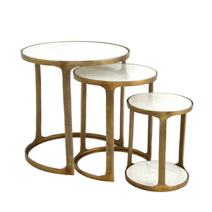 S/3 Marble Top Nesting Tables