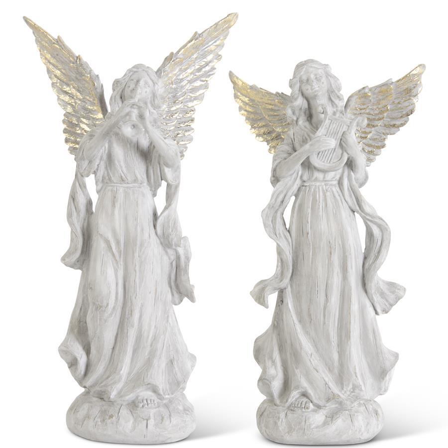 Gray Resin Angel w/Gold Leaf Wings