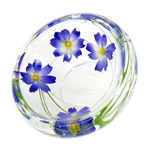 Light Blue Cosmos Flower Bowl, Large