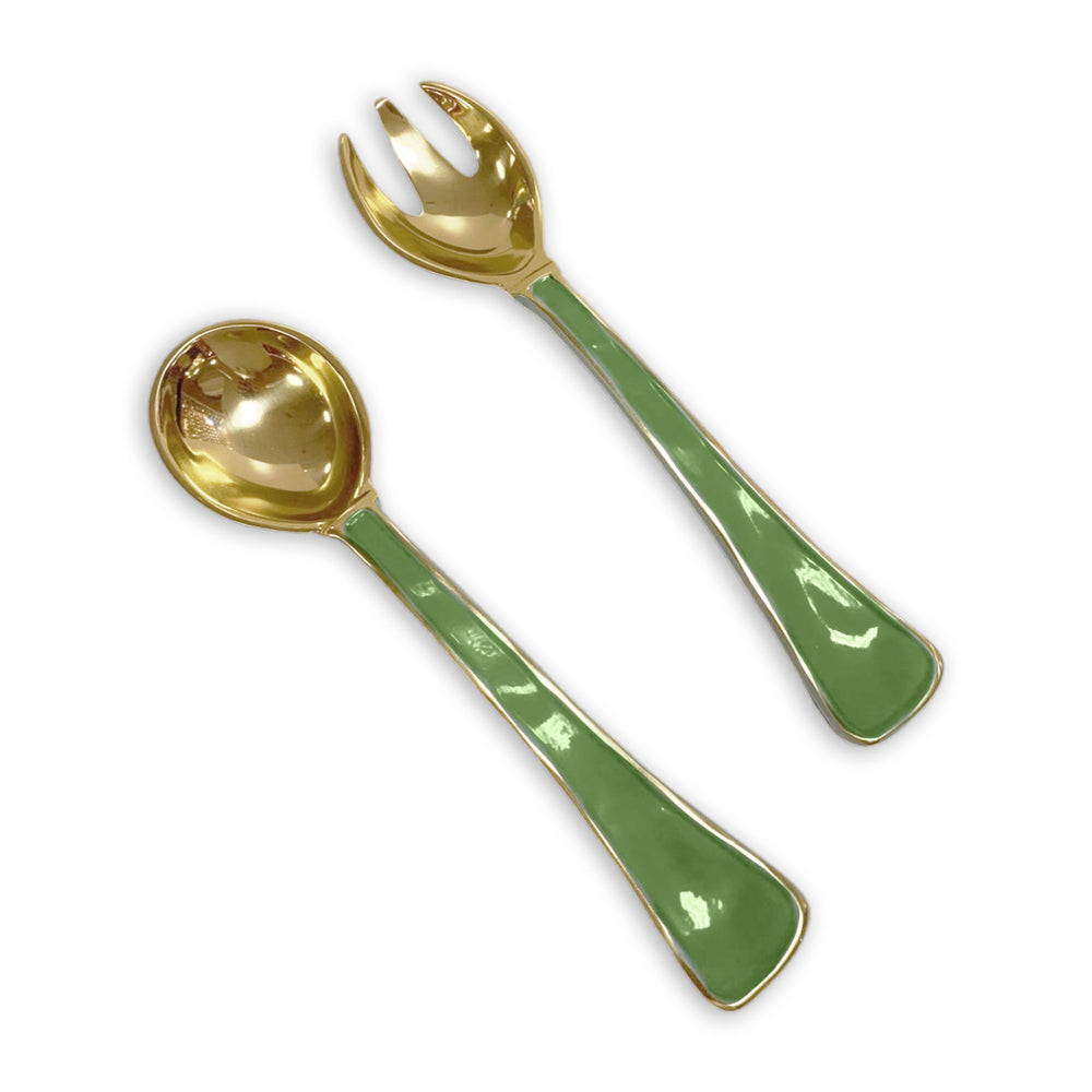 Encanto Soho Salad Servers, Leaf Green