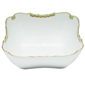 Herend Princess Victoria Green Square Salad Bowl
