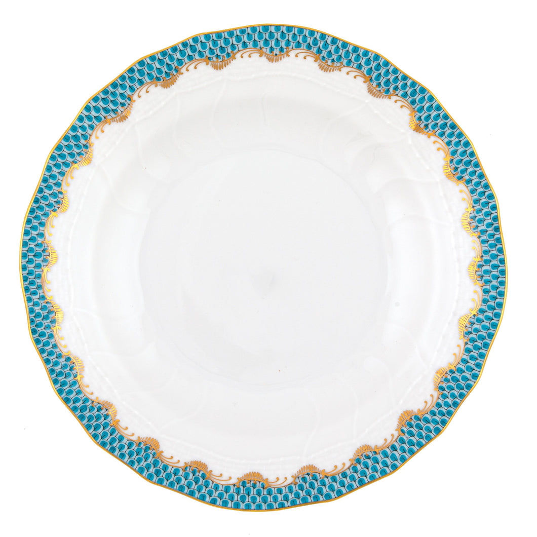 Herend Fish Scale Turquoise Dessert Plate