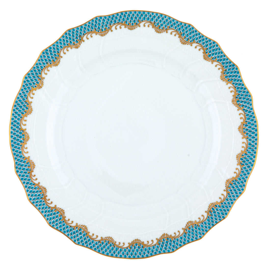 Herend Fish Scale Turquoise Dinner Plate