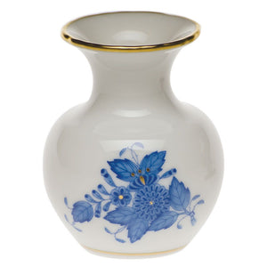 Herend Medium Bud Vase with Lip, Blue