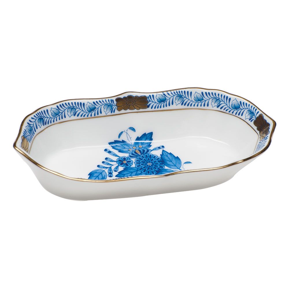 Herend Narrow Pin Dish, Blue