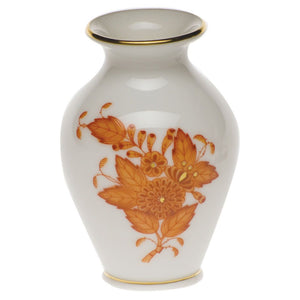 Herend Small Bud Vase with Lip, Rust