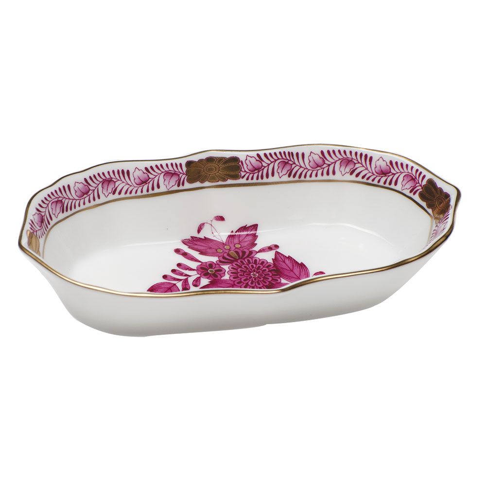 Herend Narrow Pin Dish, Raspberry