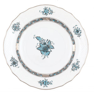 Herend Chinese Bouquet Turquoise & Platinum Salad Plate