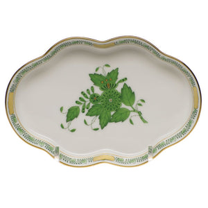 Herend Small Scalloped Tray, Green