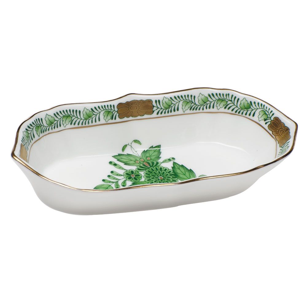 Herend Narrow Pin Dish, Green