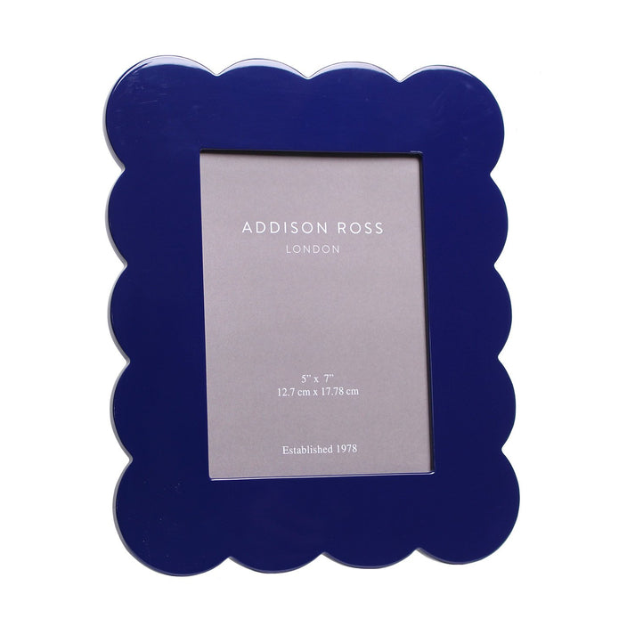 5x7 Navy Lacquered Scallop Frame