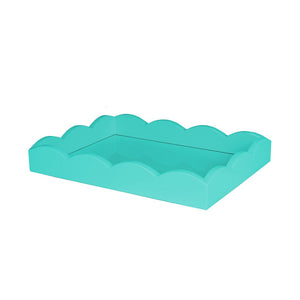 11x8 Small Turquoise Scalloped Edge Tray