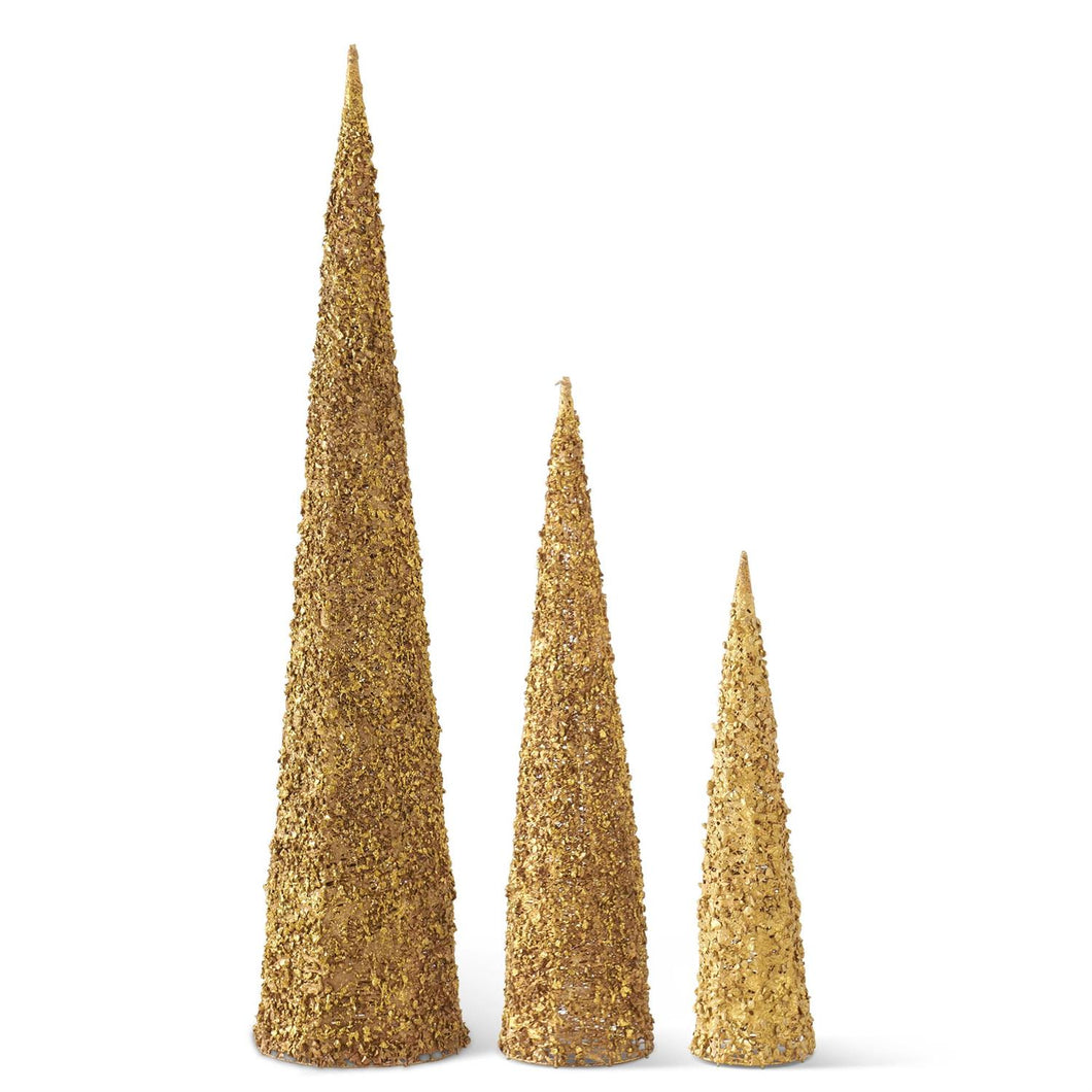 Large Gold Wire Lace Cone Tree