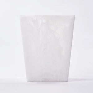 Square Waste Basket-White Swirl