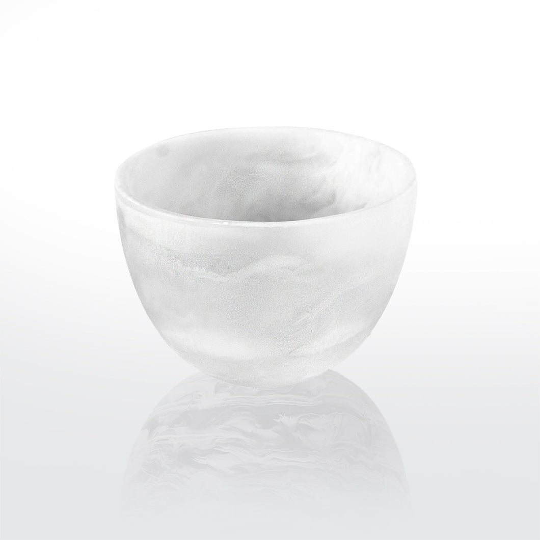 Deep Small Bowl- White Swirl