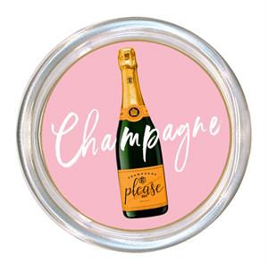 Please Champagne- Pink Coaster