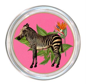 African Obsession Zebra on Pink Coaster