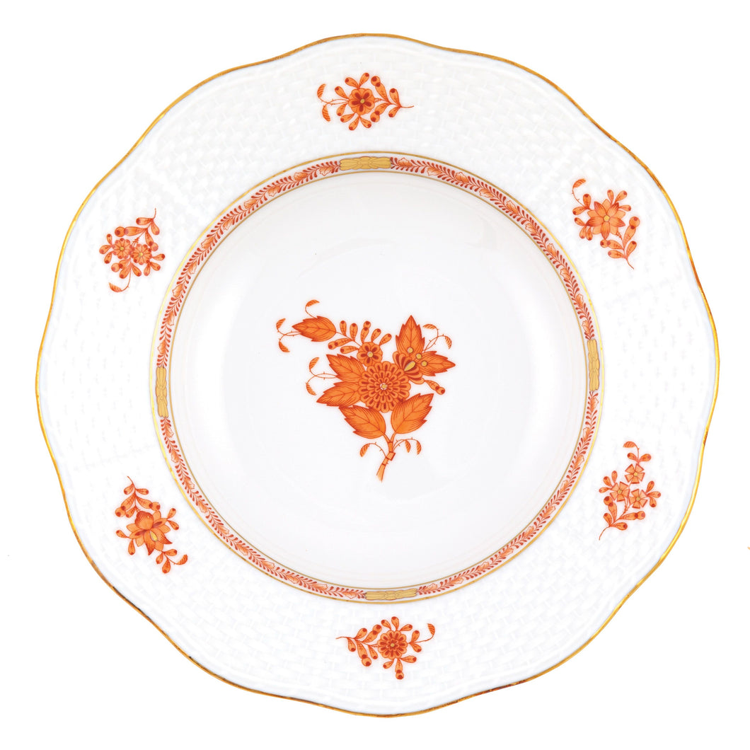 Herend Chinese Bouquet Rust Rim Soup