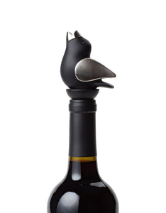 Chirpy Top Wine Pourer, Black/Chrome