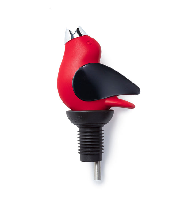 Chirpy Top Wine Pourer, Red/Black