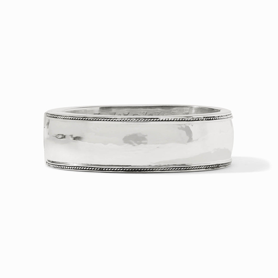 Cannes Statement Hinge Bangle- Silver
