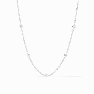 Celeste Delicate Station Necklace, CZ/Silver